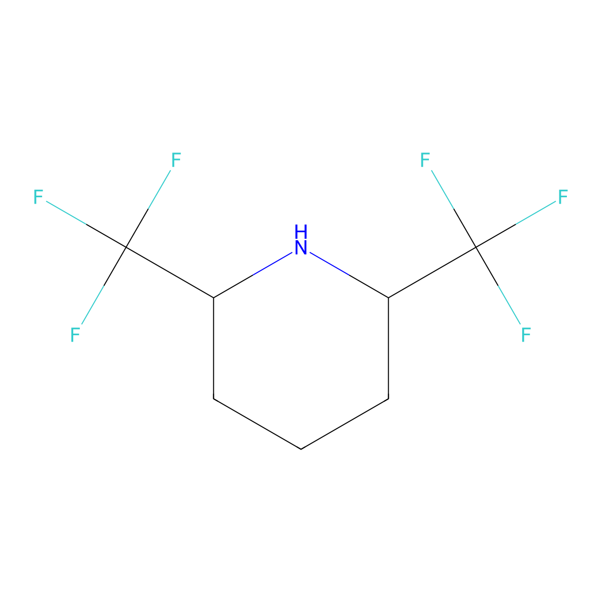 (2R,6S)-2,6-Bis(trifluoromethyl)piperidine molecular structure, CAS 1807936-90-8