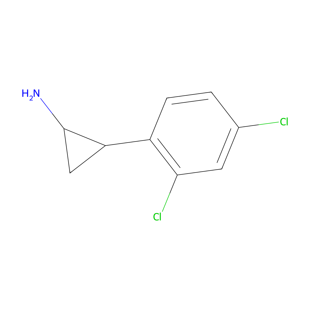 (1R,2S)-2-(2,4-Dichlorophenyl)cyclopropan-1-amine molecular structure, CAS 1807937-22-9
