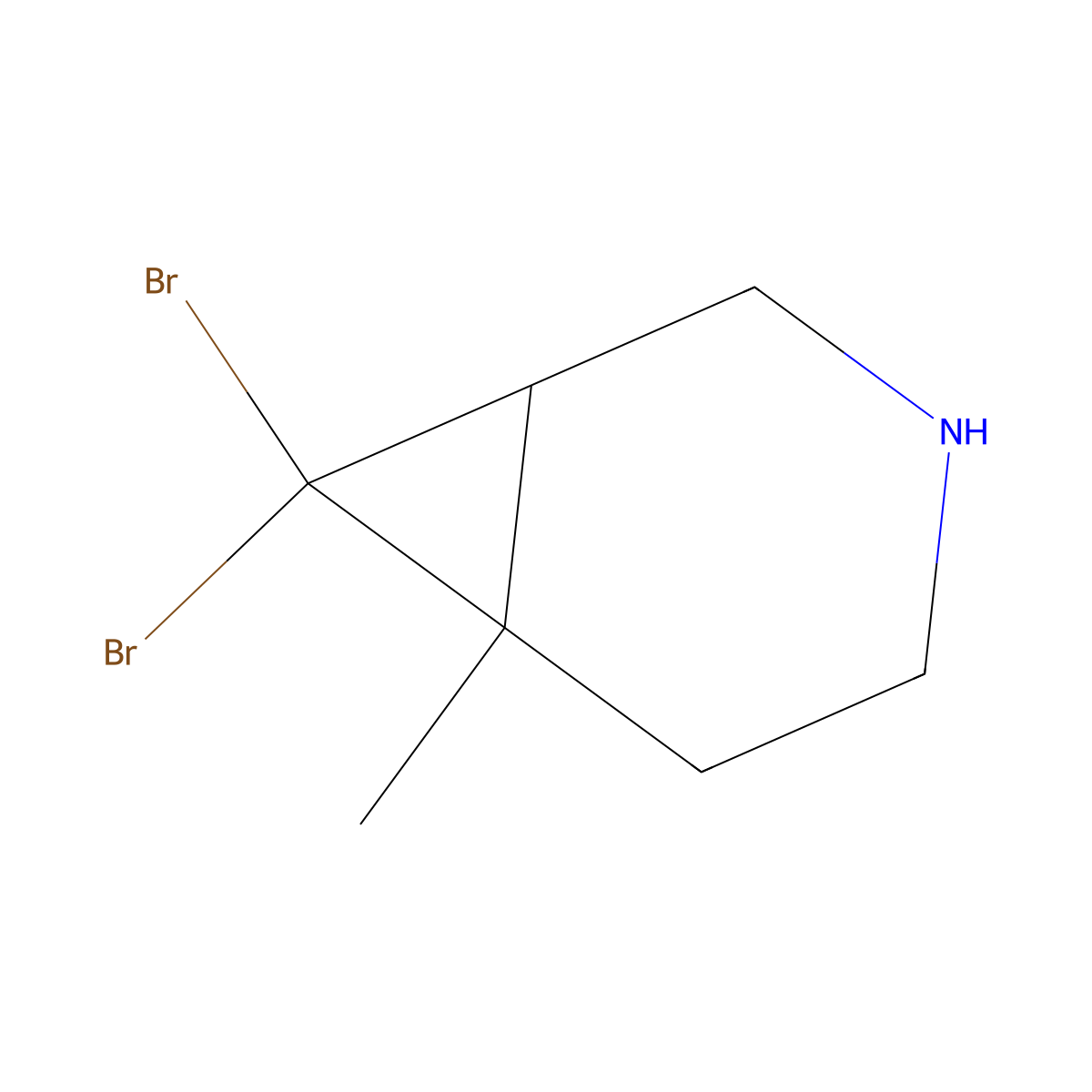 (1R,6R)-7,7-Dibromo-6-methyl-3-azabicyclo[4.1.0]heptane molecular structure, CAS 1807937-31-0