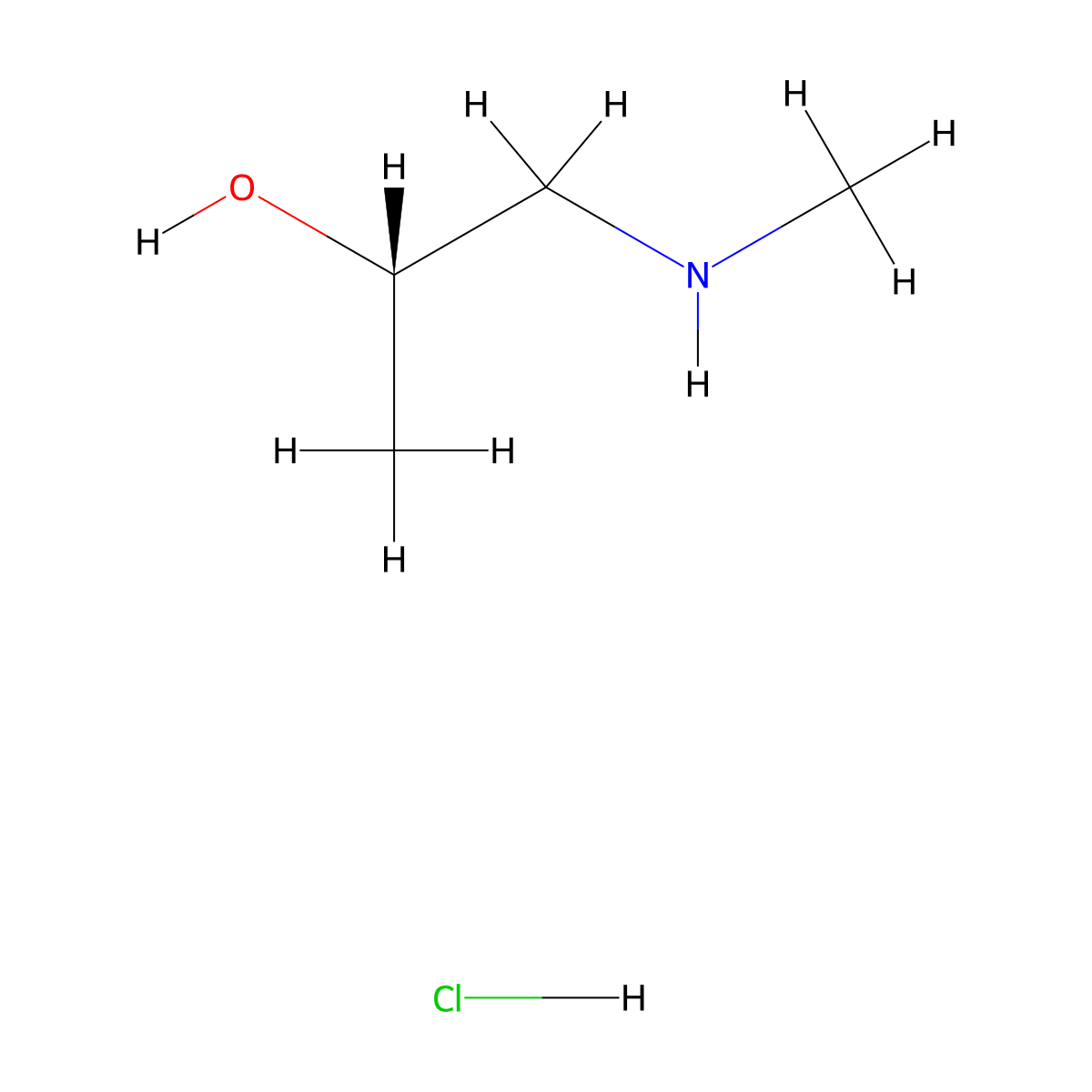 (2S)-1-(methylamino)propan-2-ol hydrochloride molecular structure, CAS 1807937-56-9