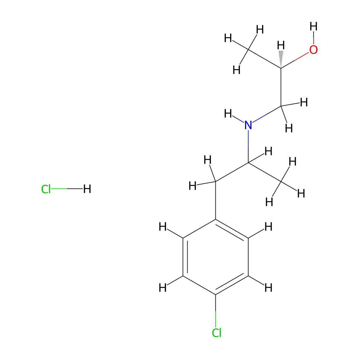 (2R)-1-{[1-(4-chlorophenyl)propan-2-yl]amino}propan-2-ol hydrochloride molecular structure, CAS 1807937-65-0