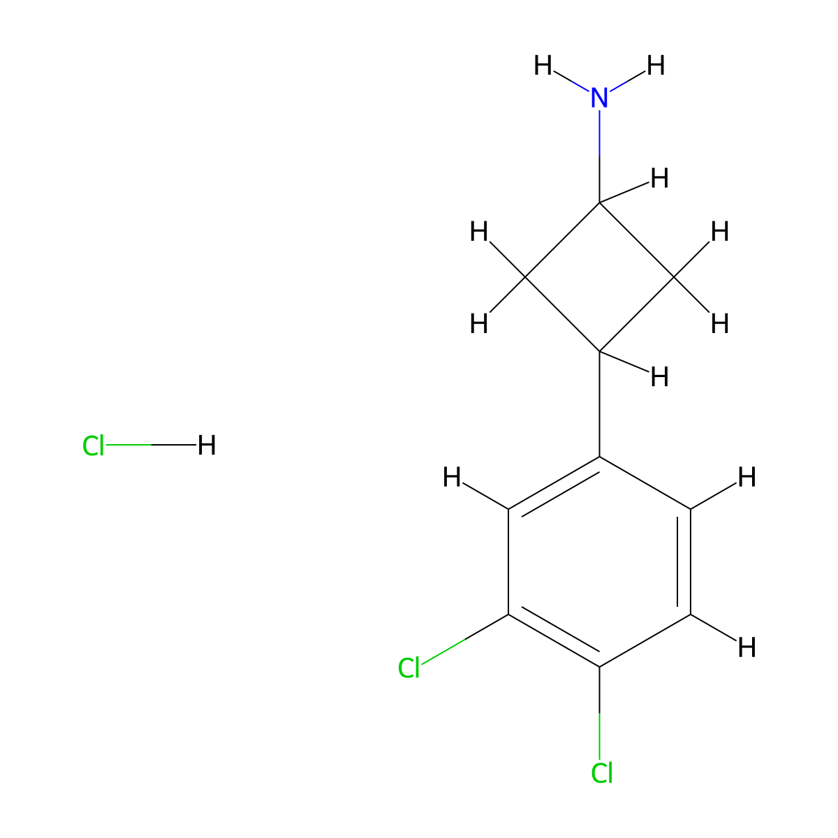 (1r,3r)-3-(3,4-Dichlorophenyl)cyclobutan-1-amine hydrochloride molecular structure, CAS 1807937-71-8