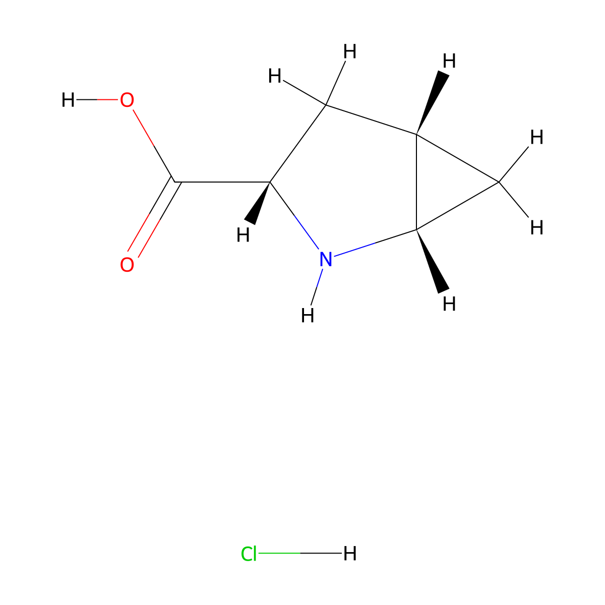 (1S,3S,5S)-2-azabicyclo[3.1.0]hexane-3-carboxylic acid hydrochloride molecular structure, CAS 1807937-74-1