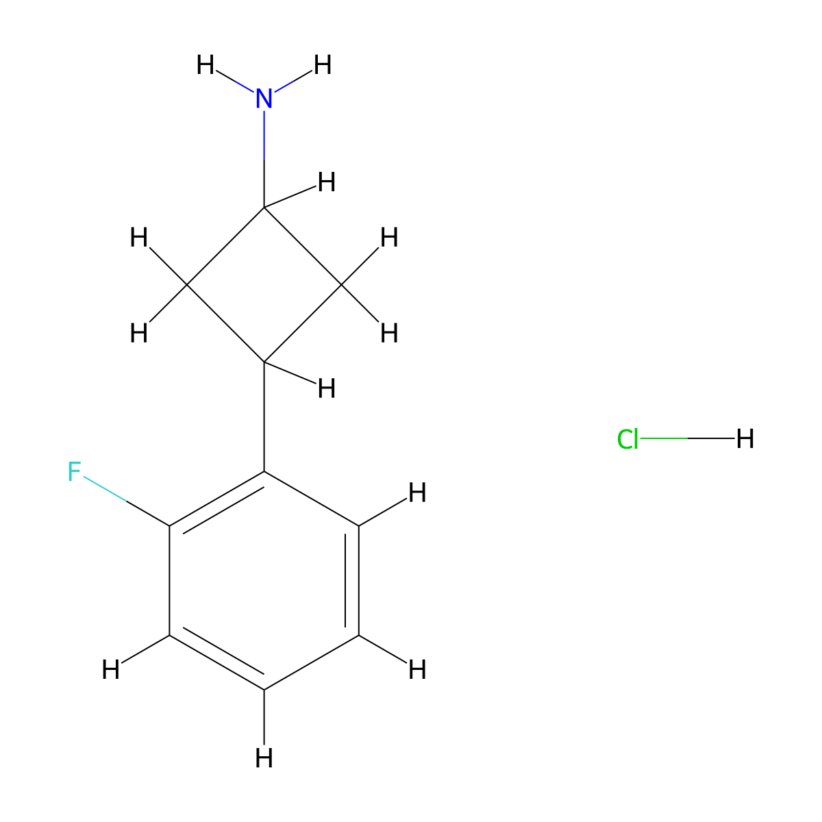 3-(2-Fluorophenyl)cyclobutan-1-amine hydrochloride molecular structure, CAS 1807937-81-0