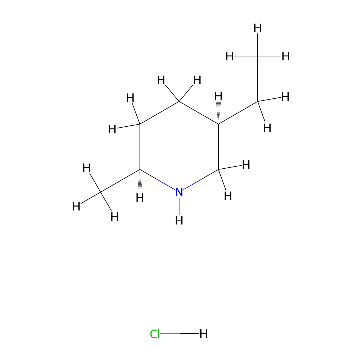 rac-(2R,5S)-5-ethyl-2-methylpiperidine hydrochloride molecular structure, CAS 1807937-86-5