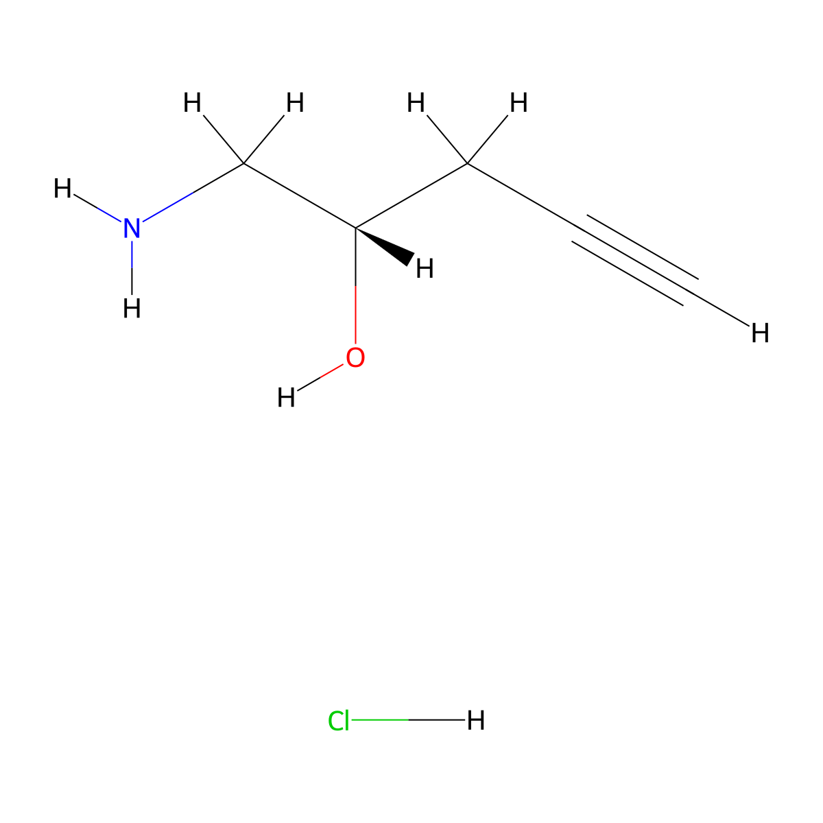 (2S)-1-aminopent-4-yn-2-ol hydrochloride molecular structure, CAS 1807937-95-6