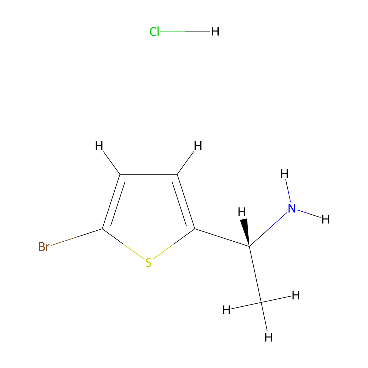 (1R)-1-(5-bromothiophen-2-yl)ethan-1-amine hydrochloride molecular structure, CAS 1807938-01-7