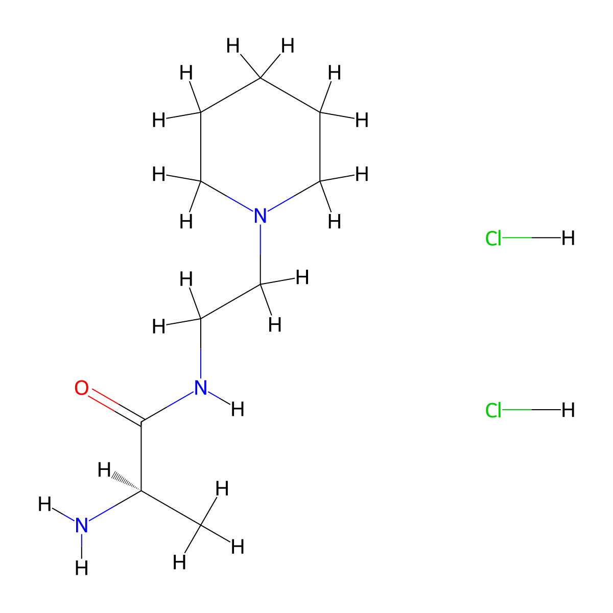 (2R)-2-amino-N-(2-(piperidin-1-yl)ethyl)propanamide dihydrochloride molecular structure, CAS 1807938-17-5