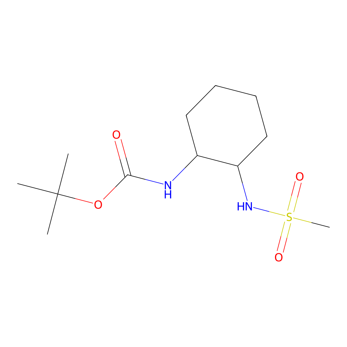 tert-butyl N-[(1R,2R)-2-methanesulfonamidocyclohexyl]carbamate molecular structure, CAS 1807938-41-5