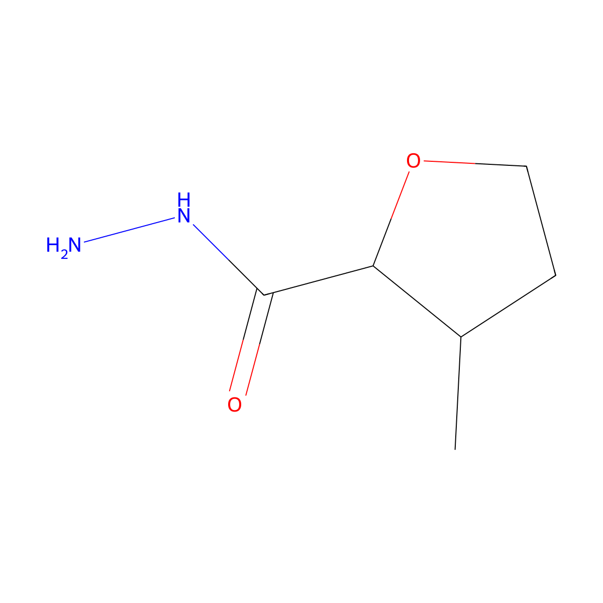 (2S,3R)-3-Methyloxolane-2-carbohydrazide molecular structure, CAS 1807938-45-9