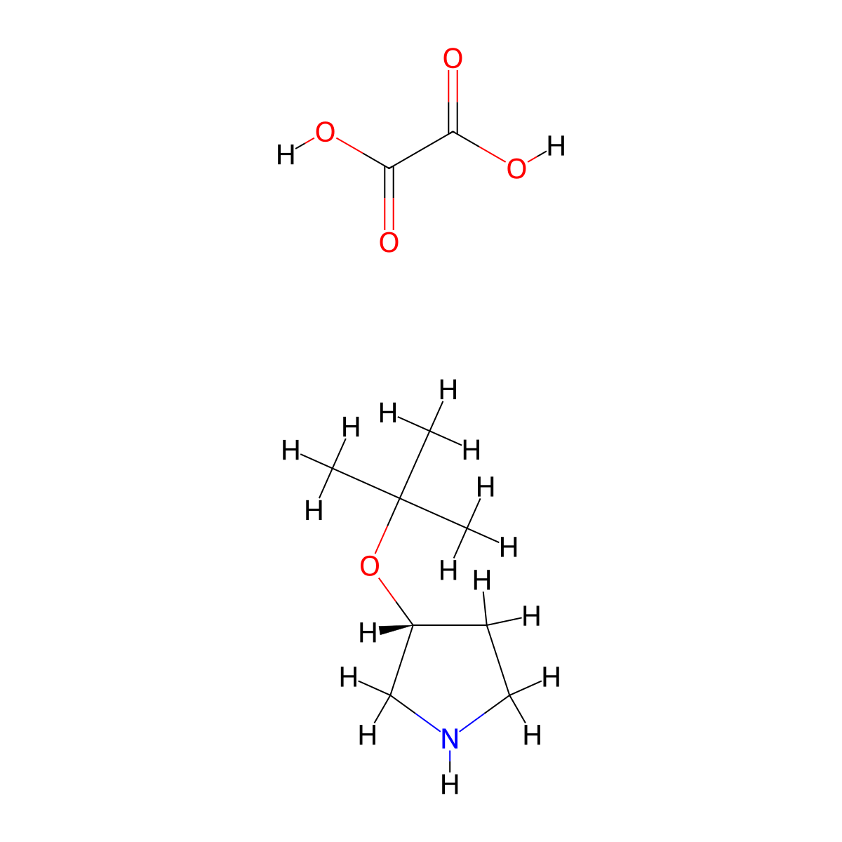 (3R)-3-(tert-butoxy)pyrrolidine, oxalic acid molecular structure, CAS 1807938-47-1