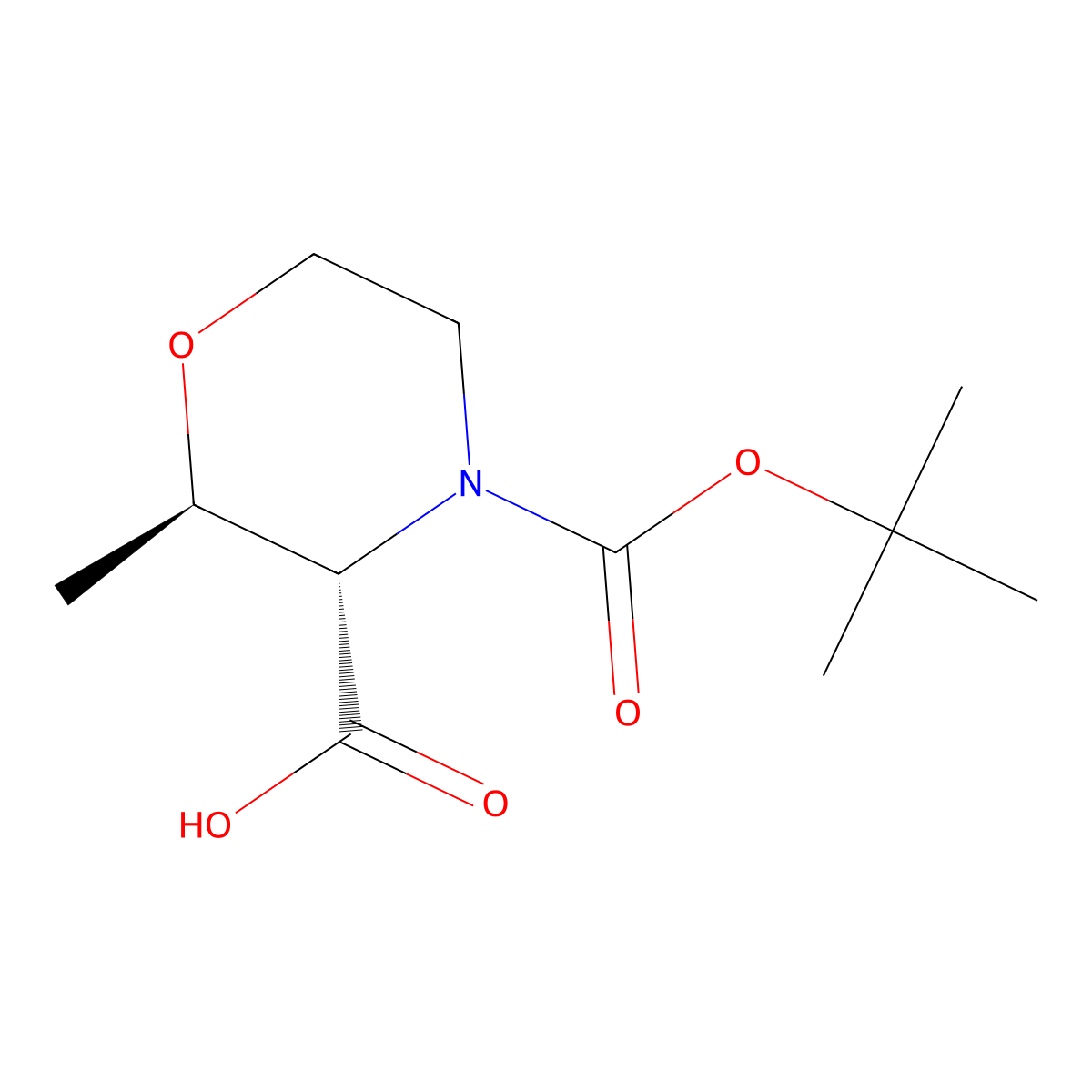 (2R,3S)-4-[(tert-butoxy)carbonyl]-2-methylmorpholine-3-carboxylic acid molecular structure, CAS 1807938-50-6