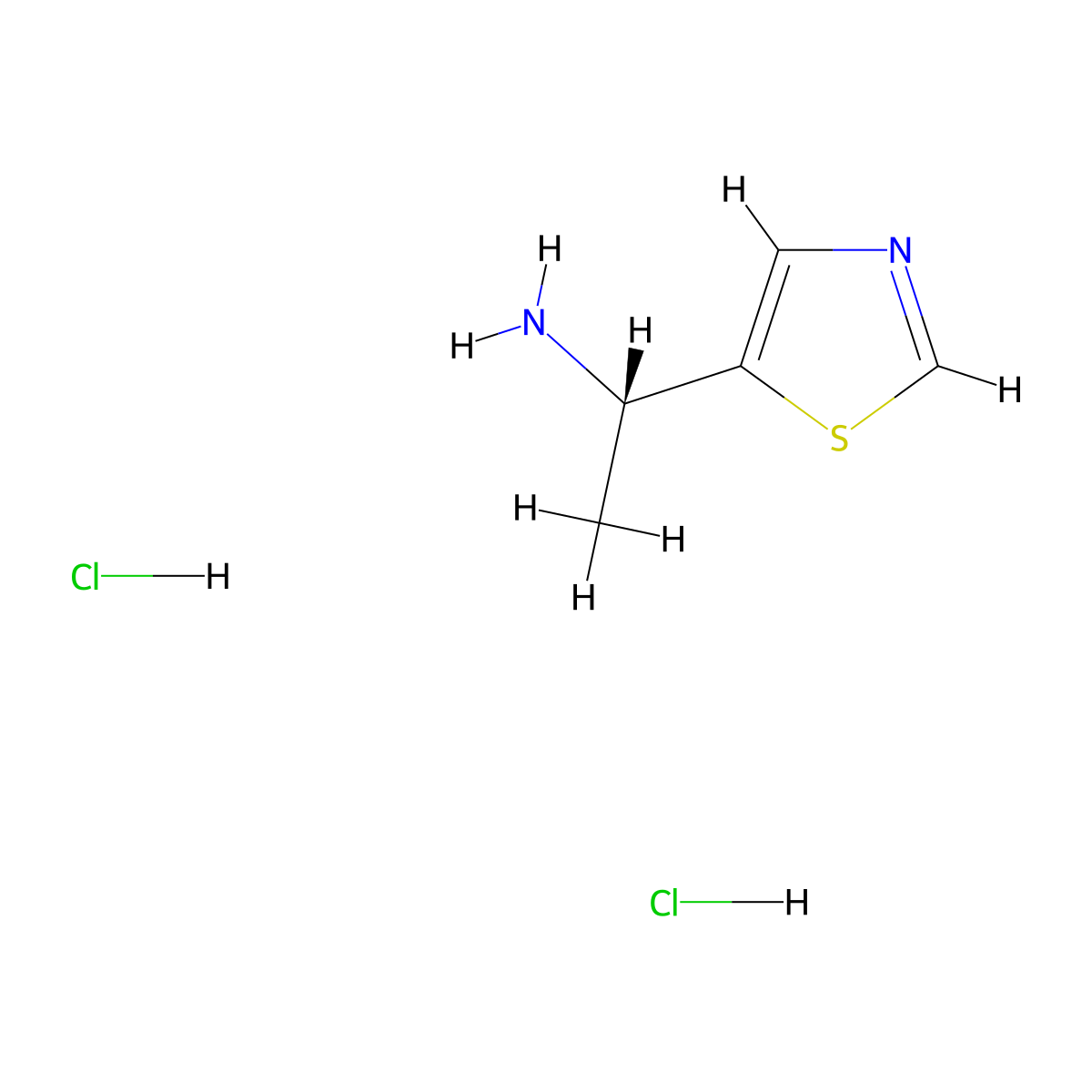 (1S)-1-(1,3-thiazol-5-yl)ethan-1-amine dihydrochloride molecular structure, CAS 1807938-52-8