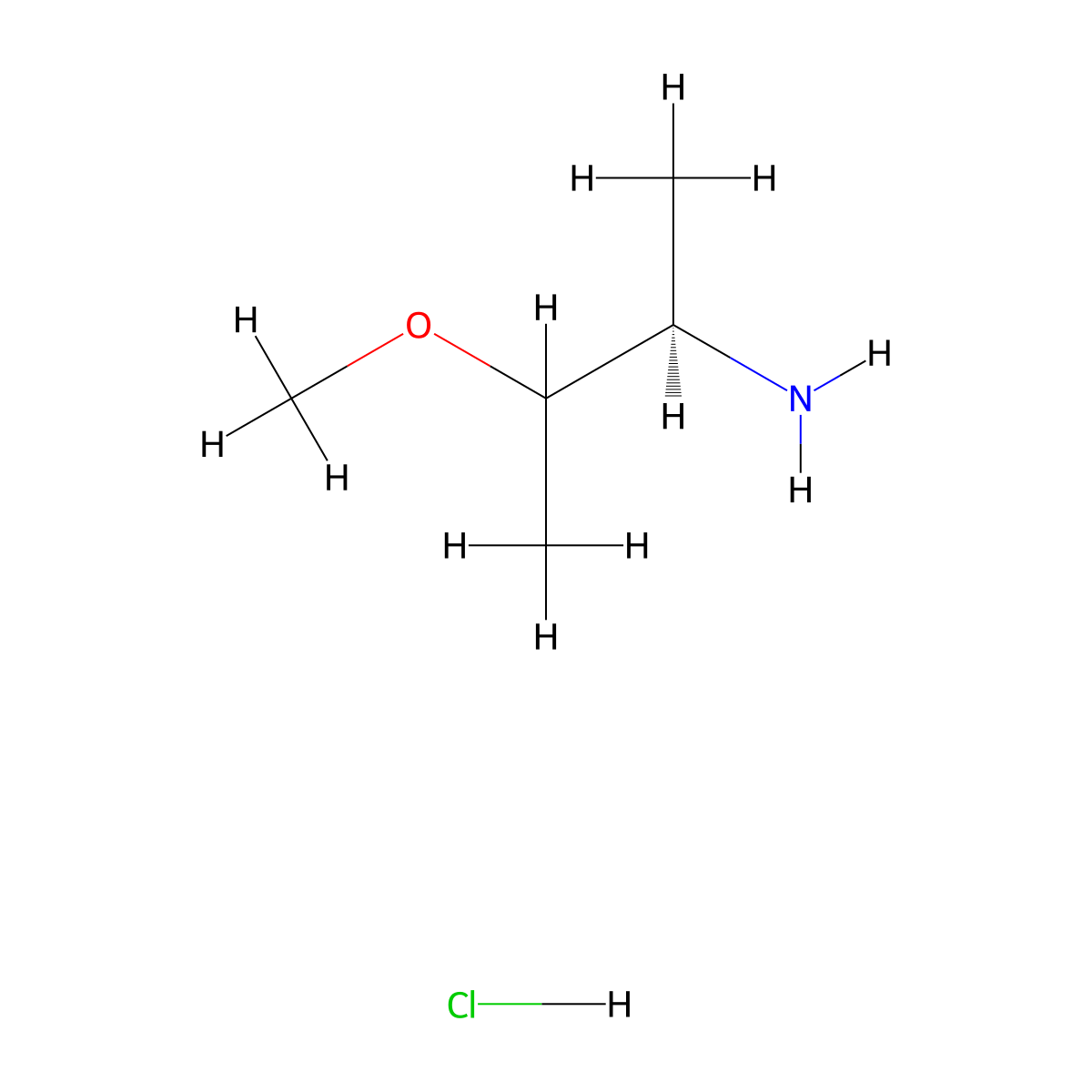 (2R)-3-methoxybutan-2-amine hydrochloride molecular structure, CAS 1807938-53-9