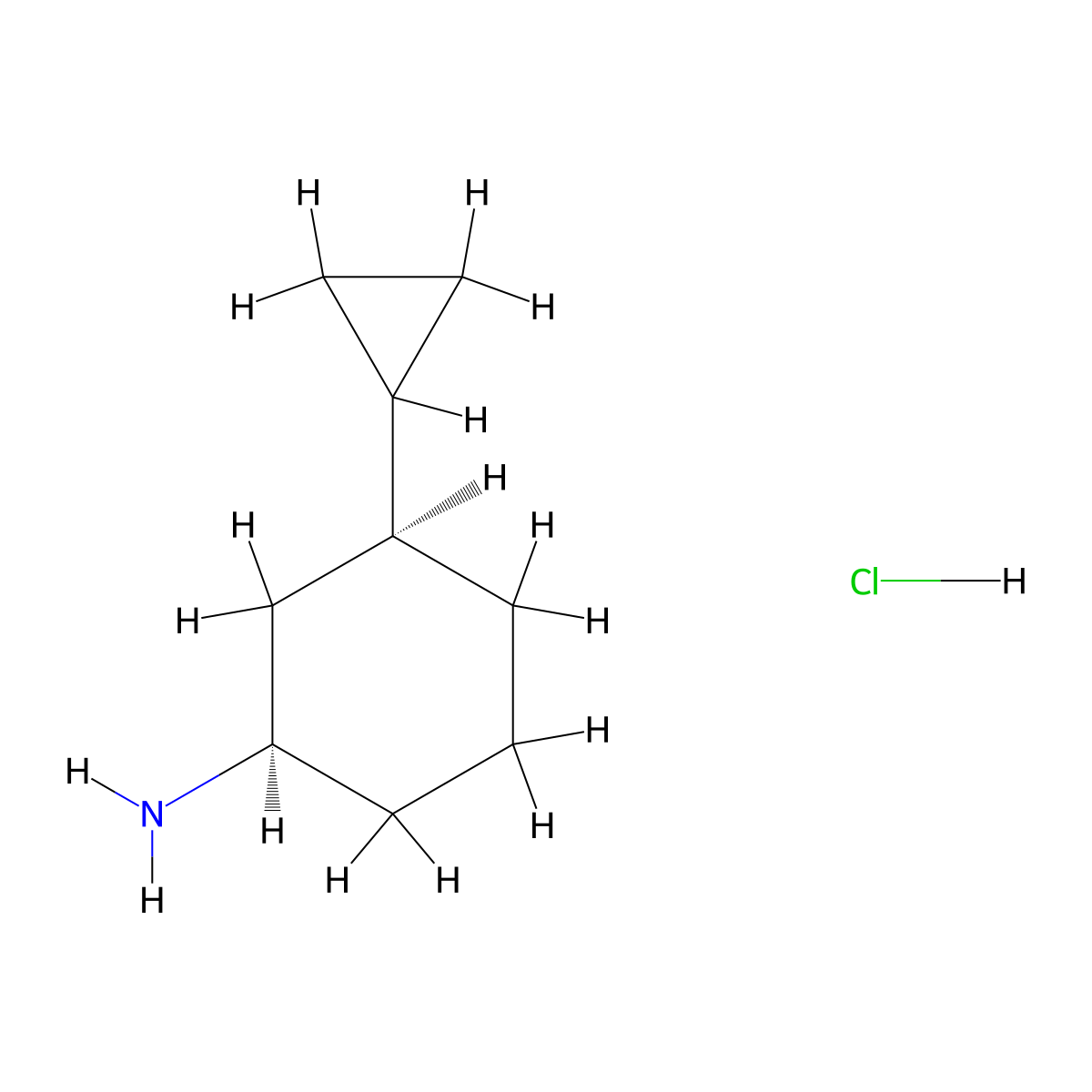 (1R,3S)-3-cyclopropylcyclohexan-1-amine hydrochloride molecular structure, CAS 1807938-83-5