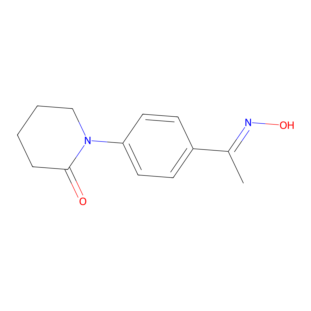 1-{4-[1-(Hydroxyimino)ethyl]phenyl}piperidin-2-one molecular structure, CAS 1807938-87-9