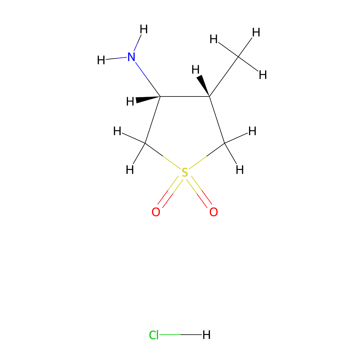 Rac-(3R,4S)-3-amino-4-methyl-1lambda6-thiolane-1,1-dione hydrochloride molecular structure, CAS 1807938-97-1