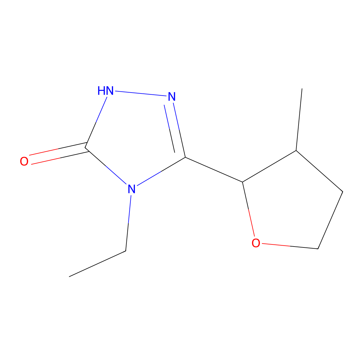 4-Ethyl-3-[(2S,3R)-3-methyloxolan-2-yl]-4,5-dihydro-1H-1,2,4-triazol-5-one molecular structure, CAS 1807938-99-3