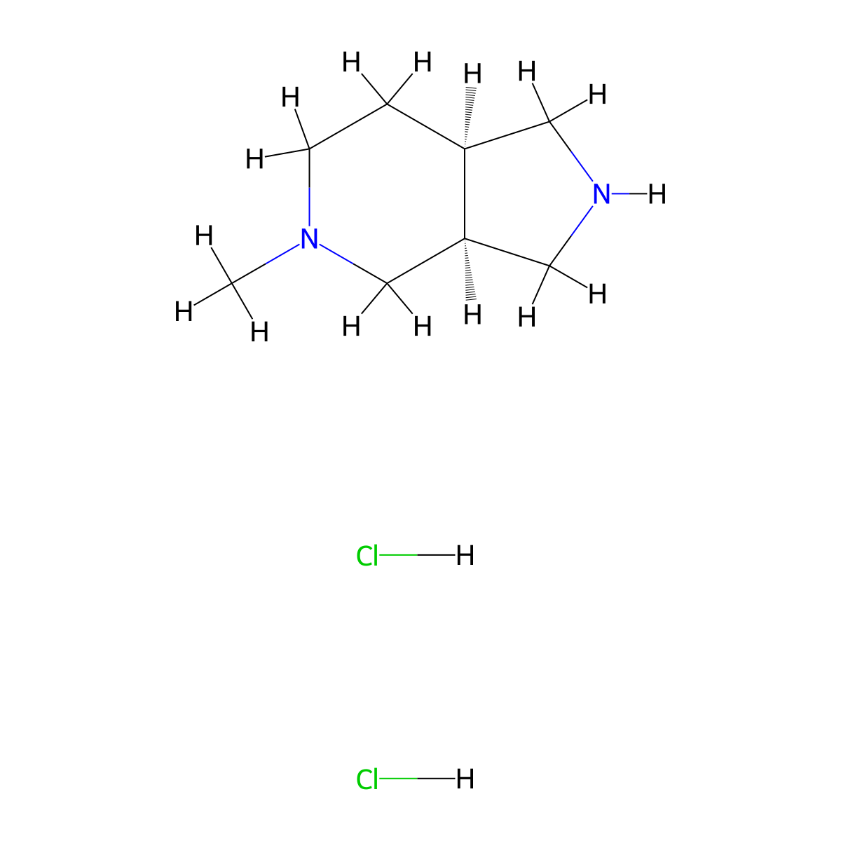 (3aS,7aR)-5-methyl-octahydro-1H-pyrrolo[3,4-c]pyridine dihydrochloride molecular structure, CAS 1807939-12-3
