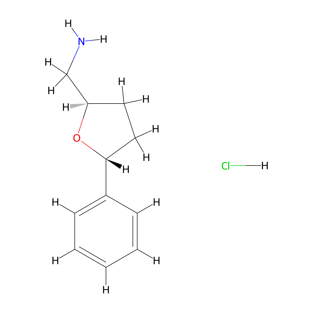 [(2R,5R)-5-phenyloxolan-2-yl]methanamine hydrochloride molecular structure, CAS 1807939-14-5