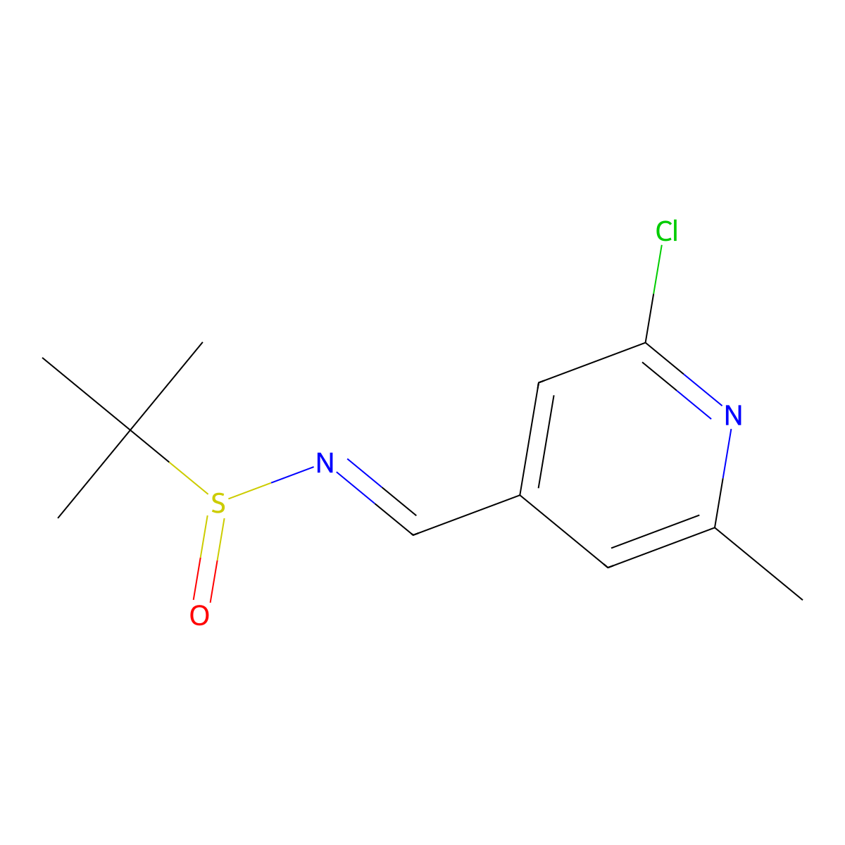 N-[(2-chloro-6-methylpyridin-4-yl)methylidene]-2-methylpropane-2-sulfinamide molecular structure, CAS 1807939-20-3