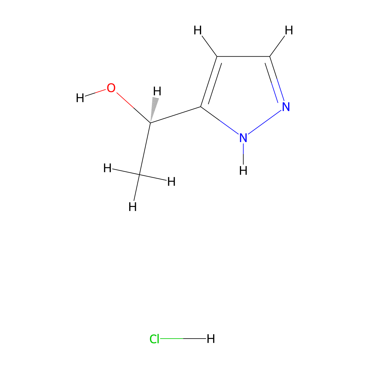 (1R)-1-(1H-pyrazol-3-yl)ethan-1-ol hydrochloride molecular structure, CAS 1807939-22-5