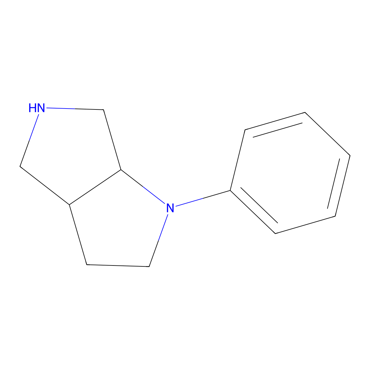 (3aR,6aR)-1-phenyl-octahydropyrrolo[2,3-c]pyrrole molecular structure, CAS 1807939-23-6