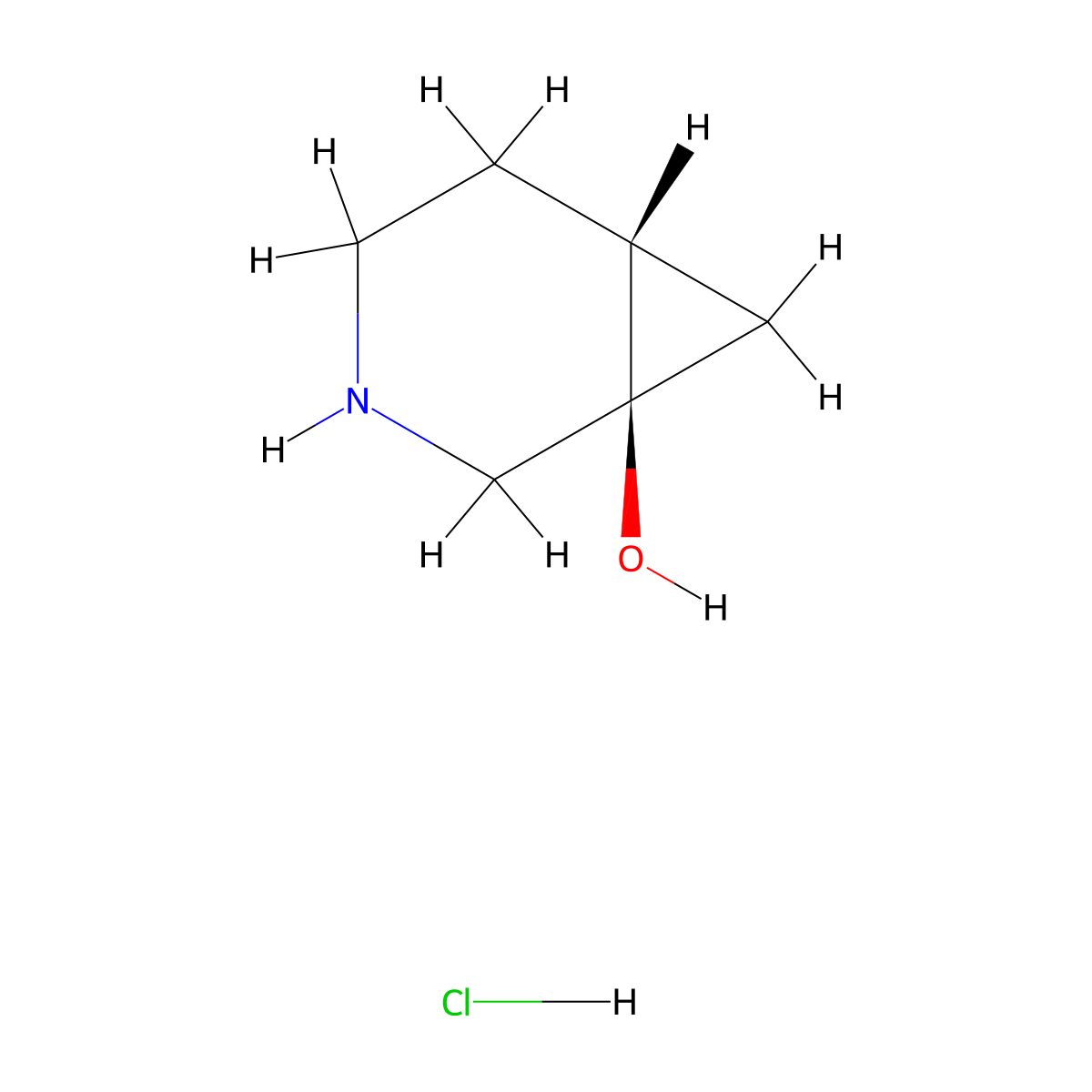 rac-(1R,6R)-3-azabicyclo(4.1.0)heptan-1-ol hydrochloride molecular structure, CAS 1807939-27-0