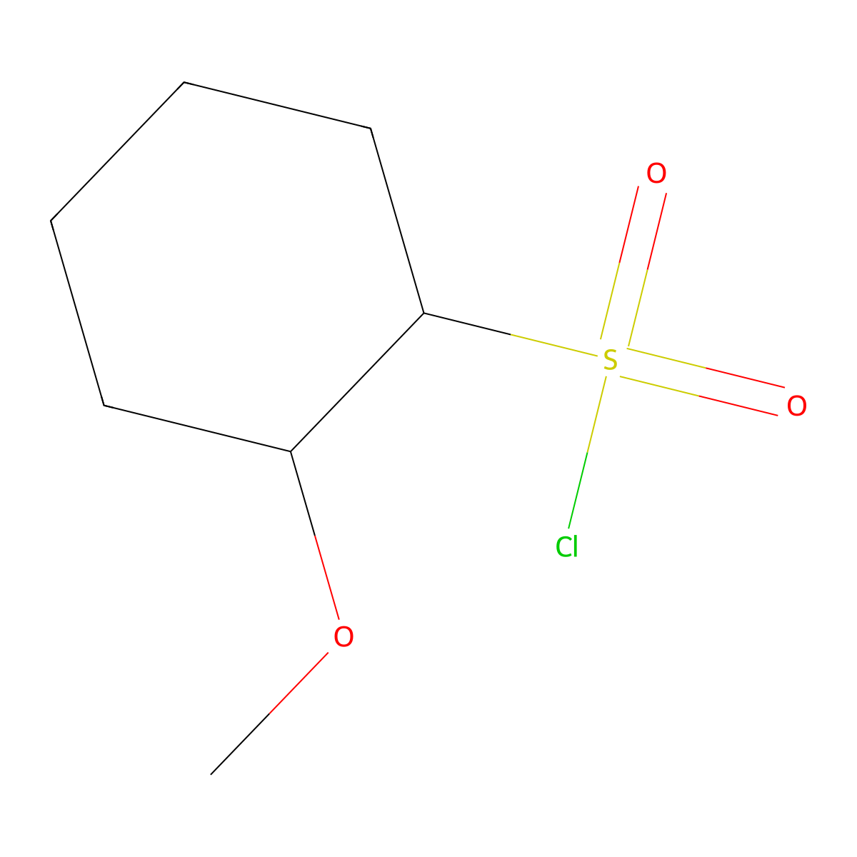 rac-(1R,2S)-2-methoxycyclohexane-1-sulfonyl chloride molecular structure, CAS 1807939-40-7