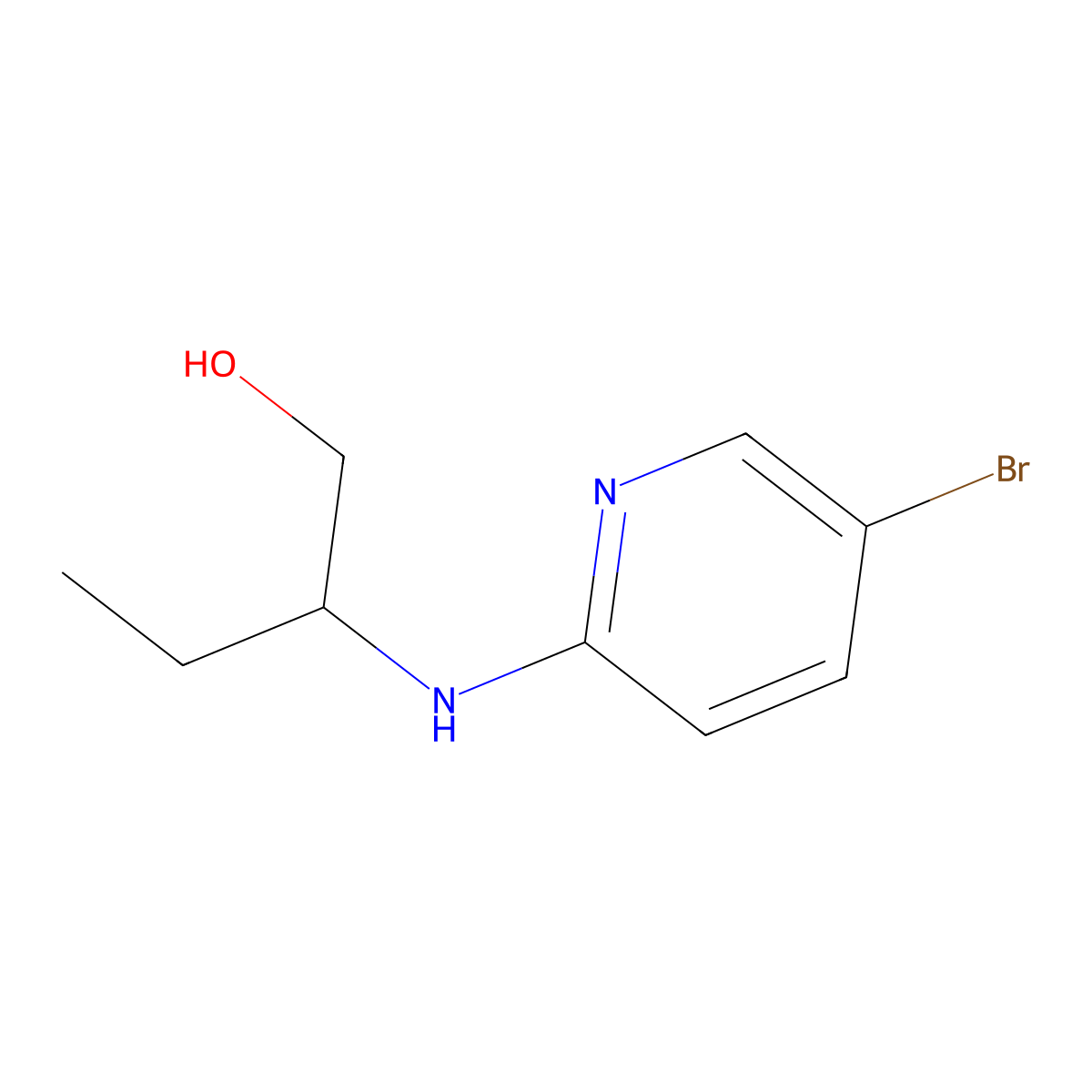 (2R)-2-[(5-bromopyridin-2-yl)amino]butan-1-ol molecular structure, CAS 1807939-43-0