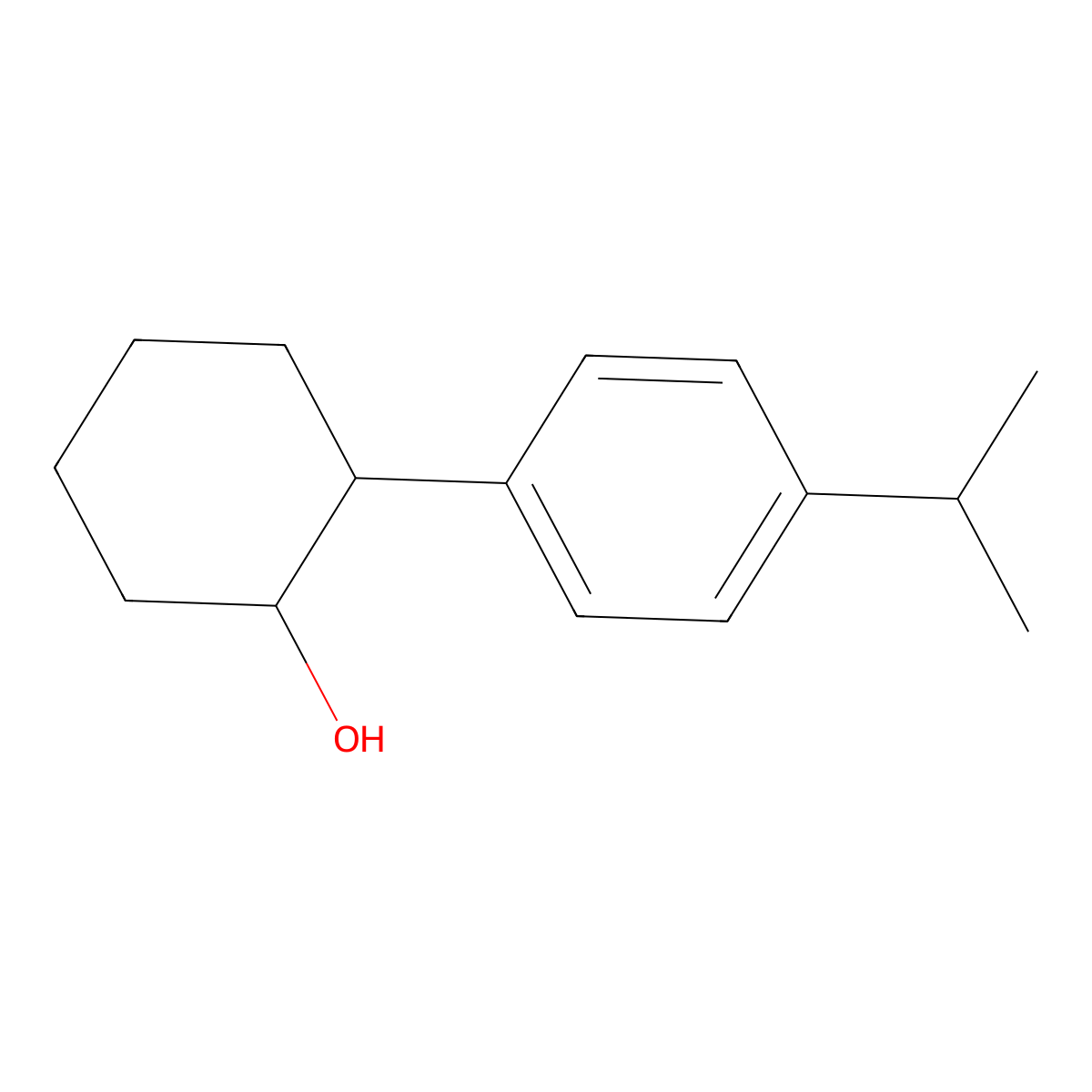rac-(1R,2S)-2-[4-(propan-2-yl)phenyl]cyclohexan-1-ol molecular structure, CAS 1807939-44-1