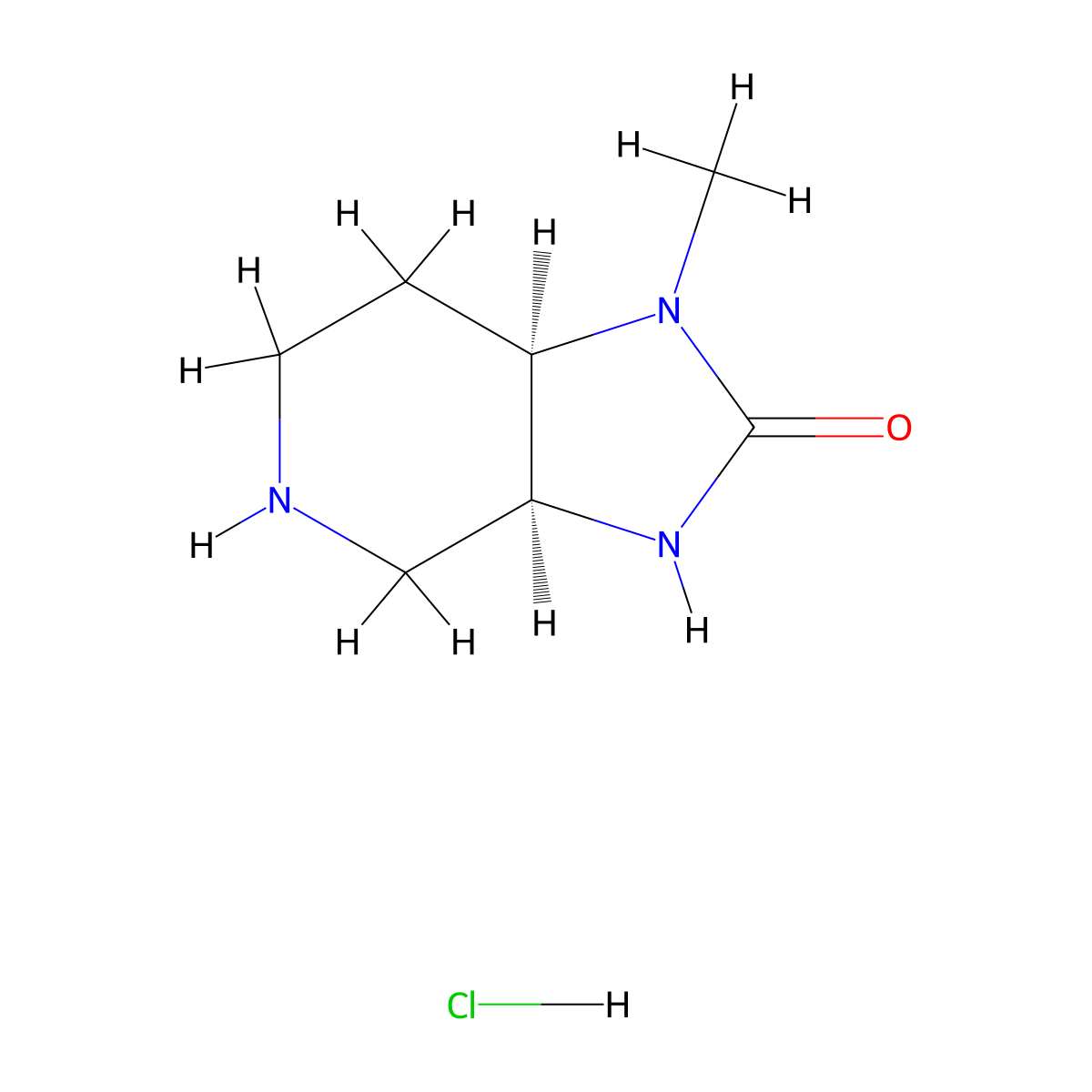 rac-(3aR,7aS)-1-methyl-octahydro-1H-imidazolidino(4,5-c)pyridin-2-one hydrochloride molecular structure, CAS 1807939-49-6