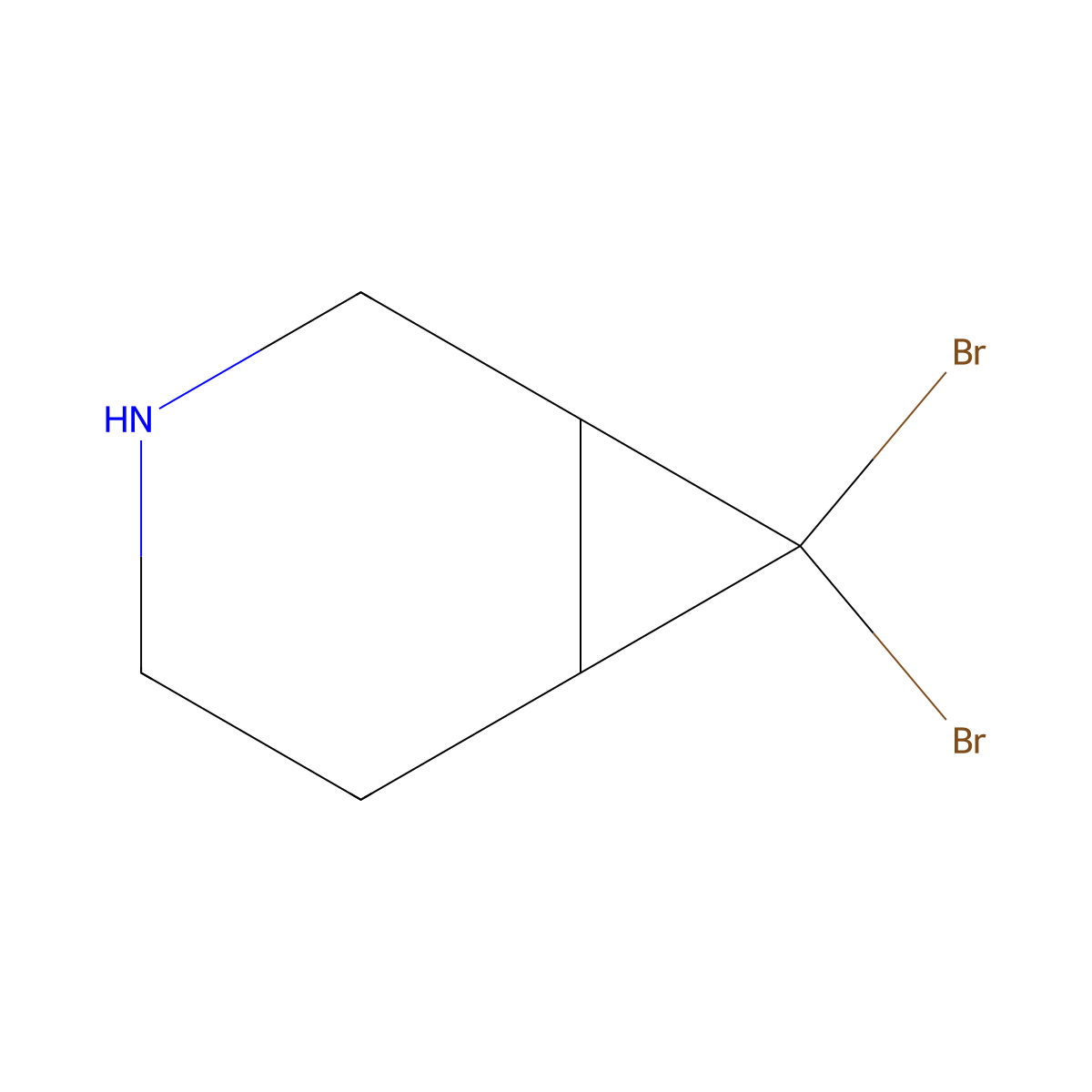 (1S,6S)-7,7-Dibromo-3-azabicyclo[4.1.0]heptane molecular structure, CAS 1807939-56-5