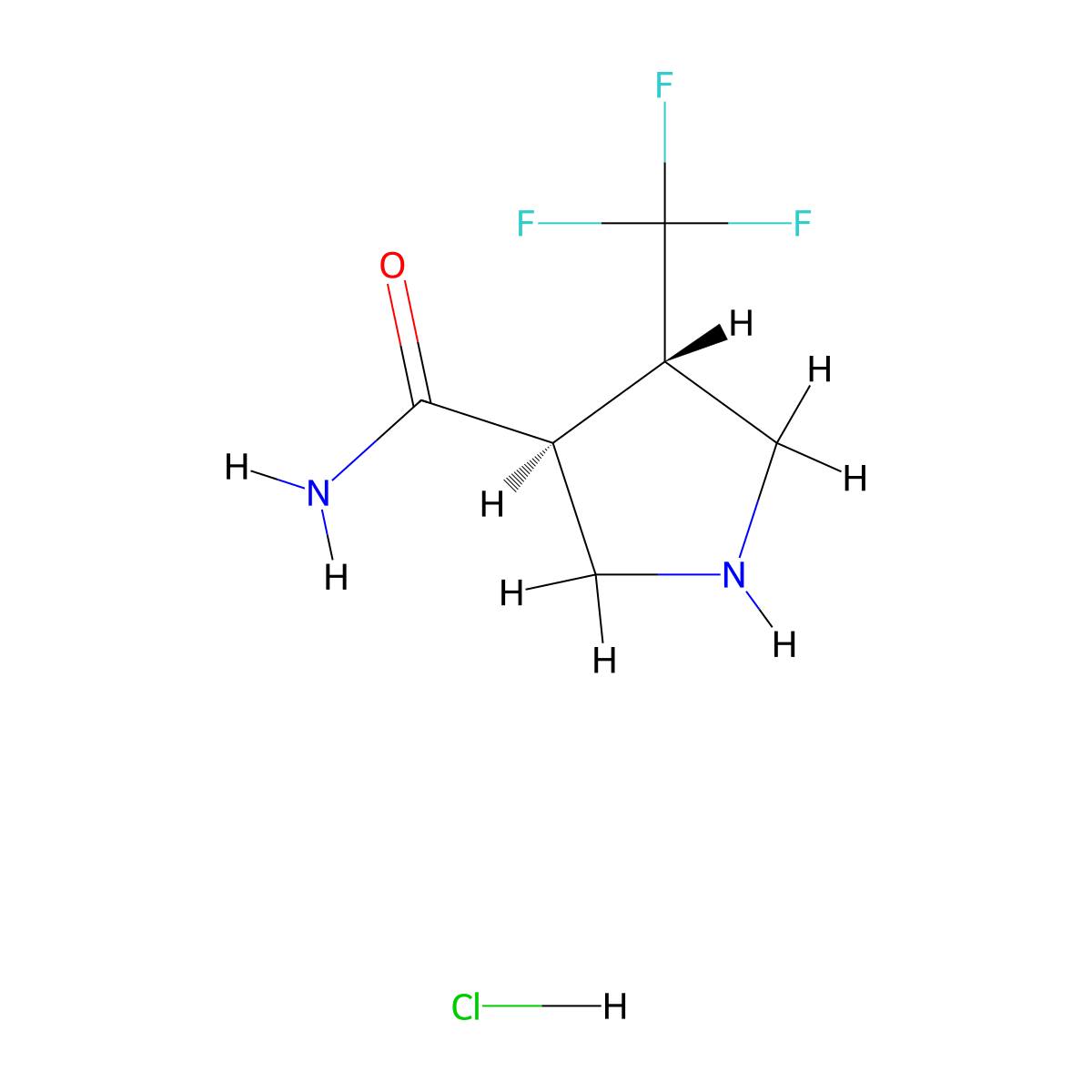 rac-(3R,4R)-4-(trifluoromethyl)pyrrolidine-3-carboxamide hydrochloride molecular structure, CAS 1807939-62-3