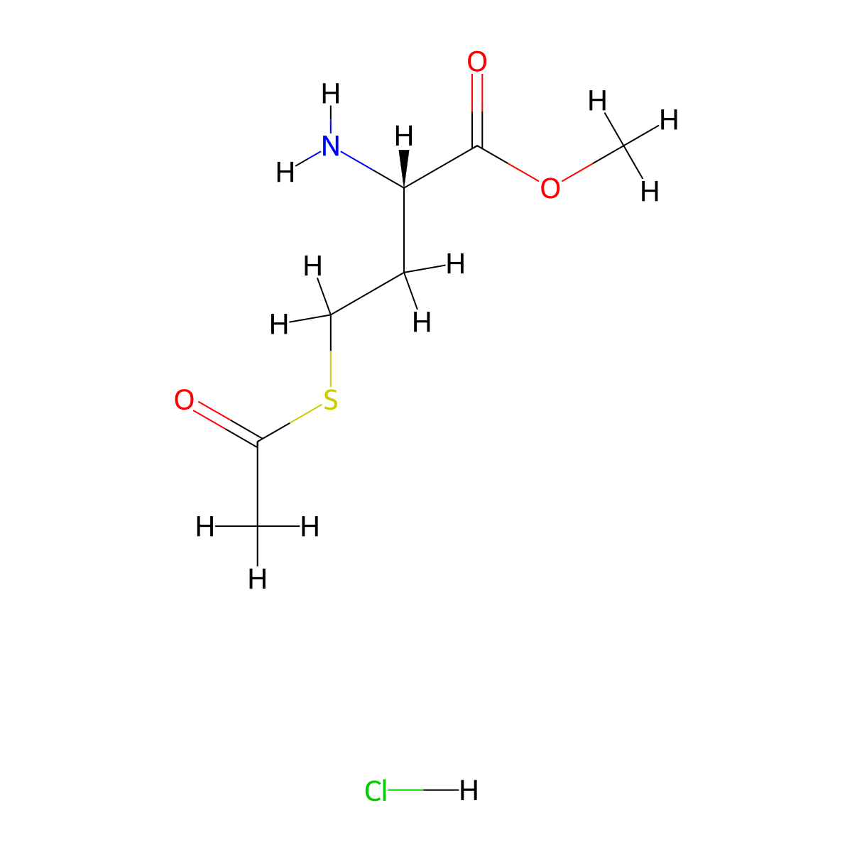 methyl (2S)-4-(acetylsulfanyl)-2-aminobutanoate hydrochloride molecular structure, CAS 1807939-72-5