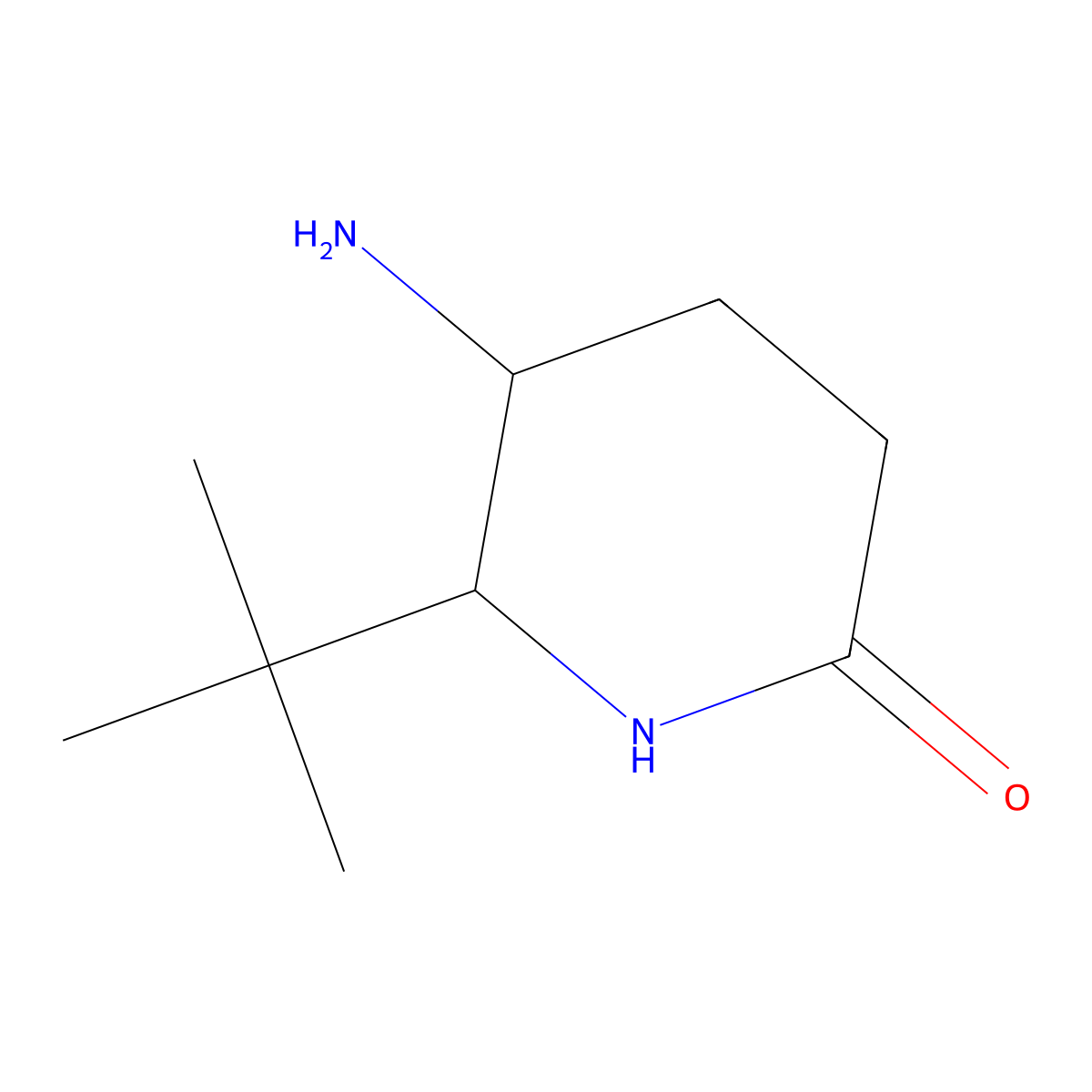 5-Amino-6-tert-butylpiperidin-2-one, trans molecular structure, CAS 1807939-73-6