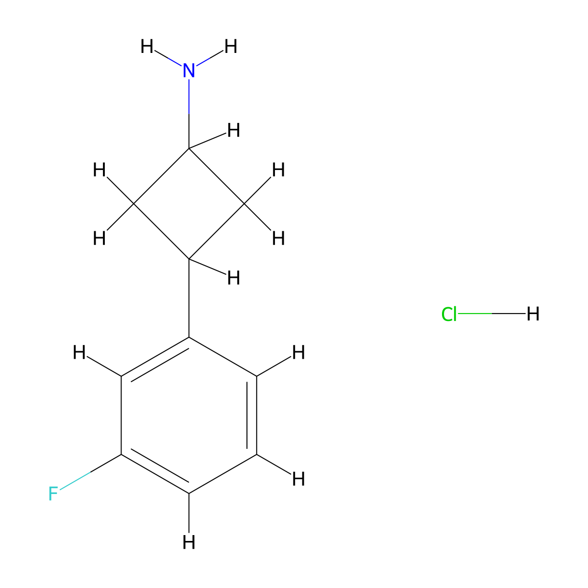 3-(3-Fluorophenyl)cyclobutan-1-amine hydrochloride molecular structure, CAS 1807939-75-8
