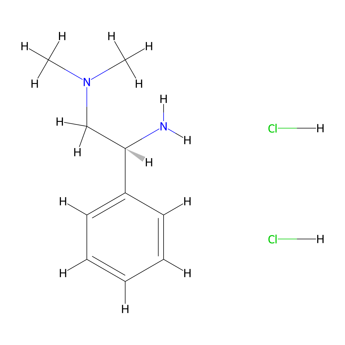 [(2S)-2-amino-2-phenylethyl]dimethylamine dihydrochloride molecular structure, CAS 1807939-77-0