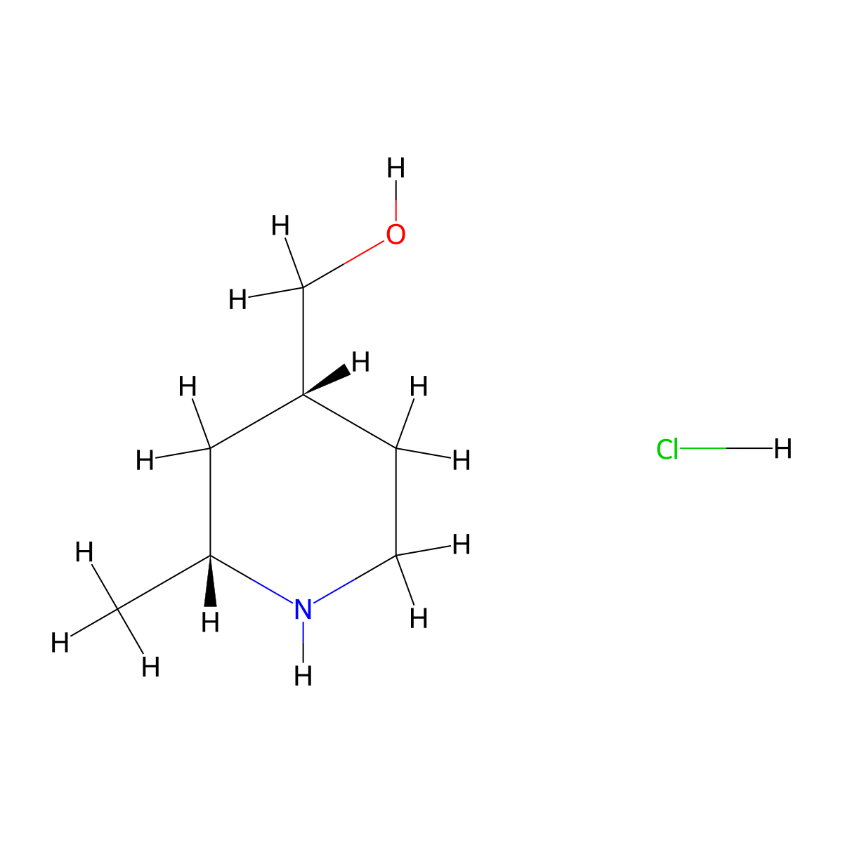 rac-((2R,4R)-2-methylpiperidin-4-yl)methanol hydrochloride molecular structure, CAS 1807939-86-1