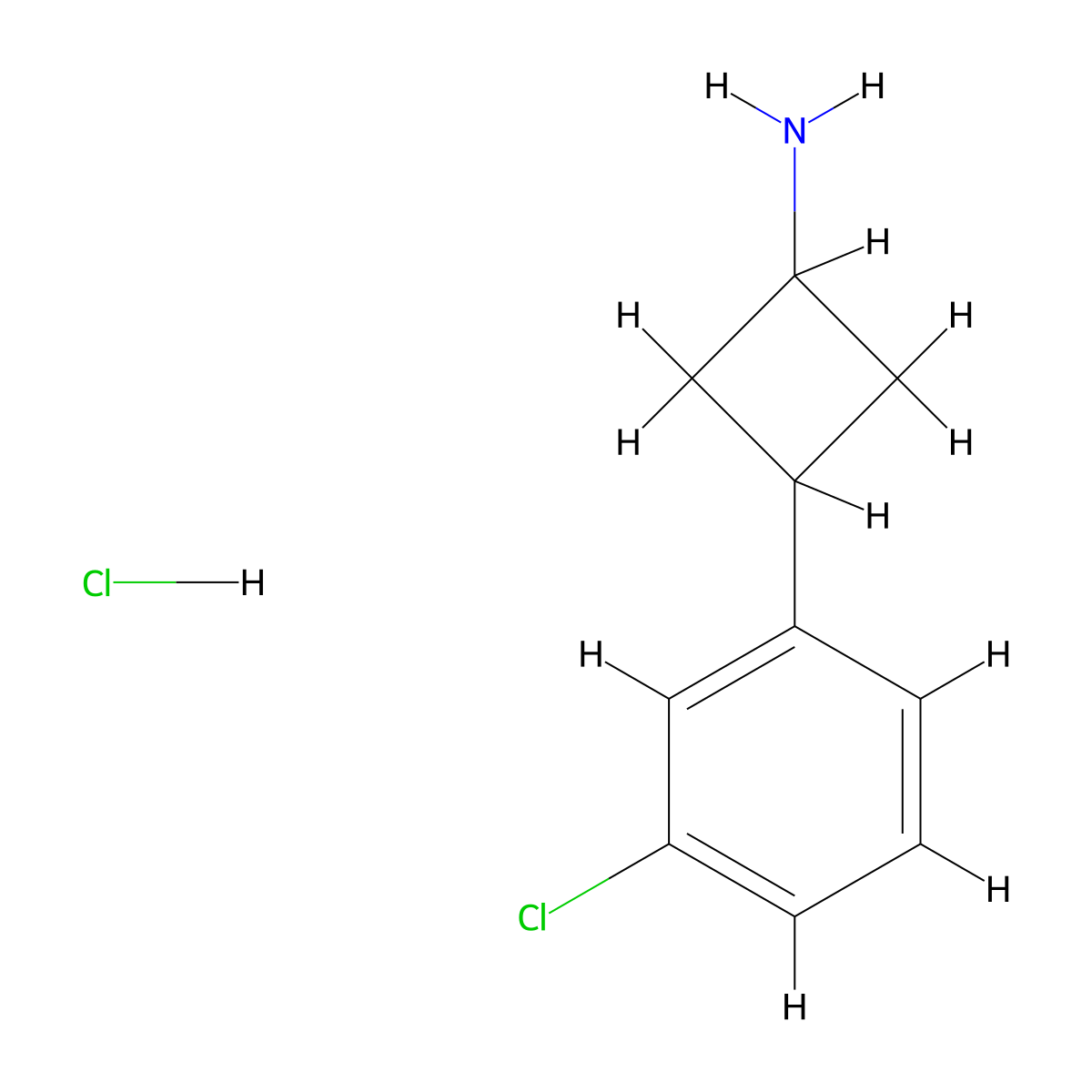 3-(3-Chlorophenyl)cyclobutan-1-amine hydrochloride molecular structure, CAS 1807939-90-7