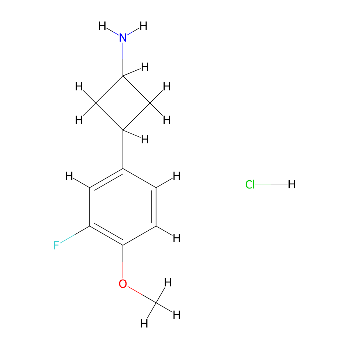 3-(3-Fluoro-4-methoxyphenyl)cyclobutan-1-amine hydrochloride molecular structure, CAS 1807939-97-4