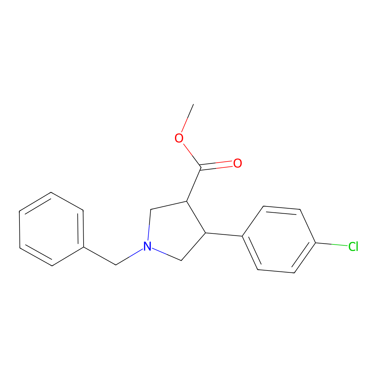 Methyl (3S,4R)-1-benzyl-4-(4-chlorophenyl)pyrrolidine-3-carboxylate molecular structure, CAS 1807939-99-6
