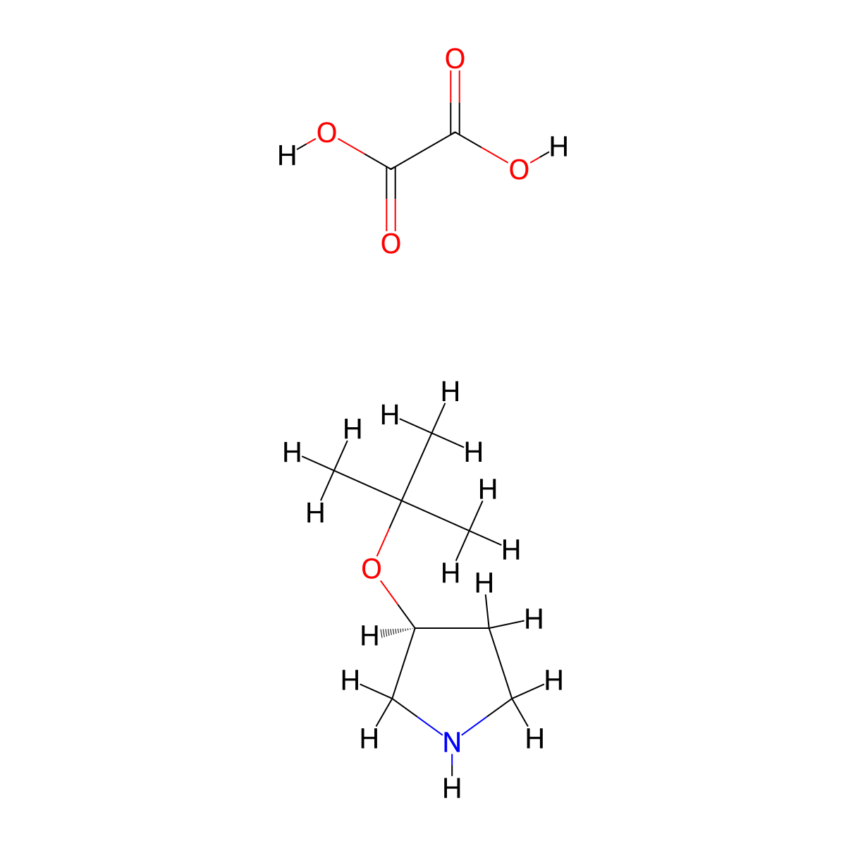 (3S)-3-(tert-butoxy)pyrrolidine; oxalic acid molecular structure, CAS 1807940-05-1