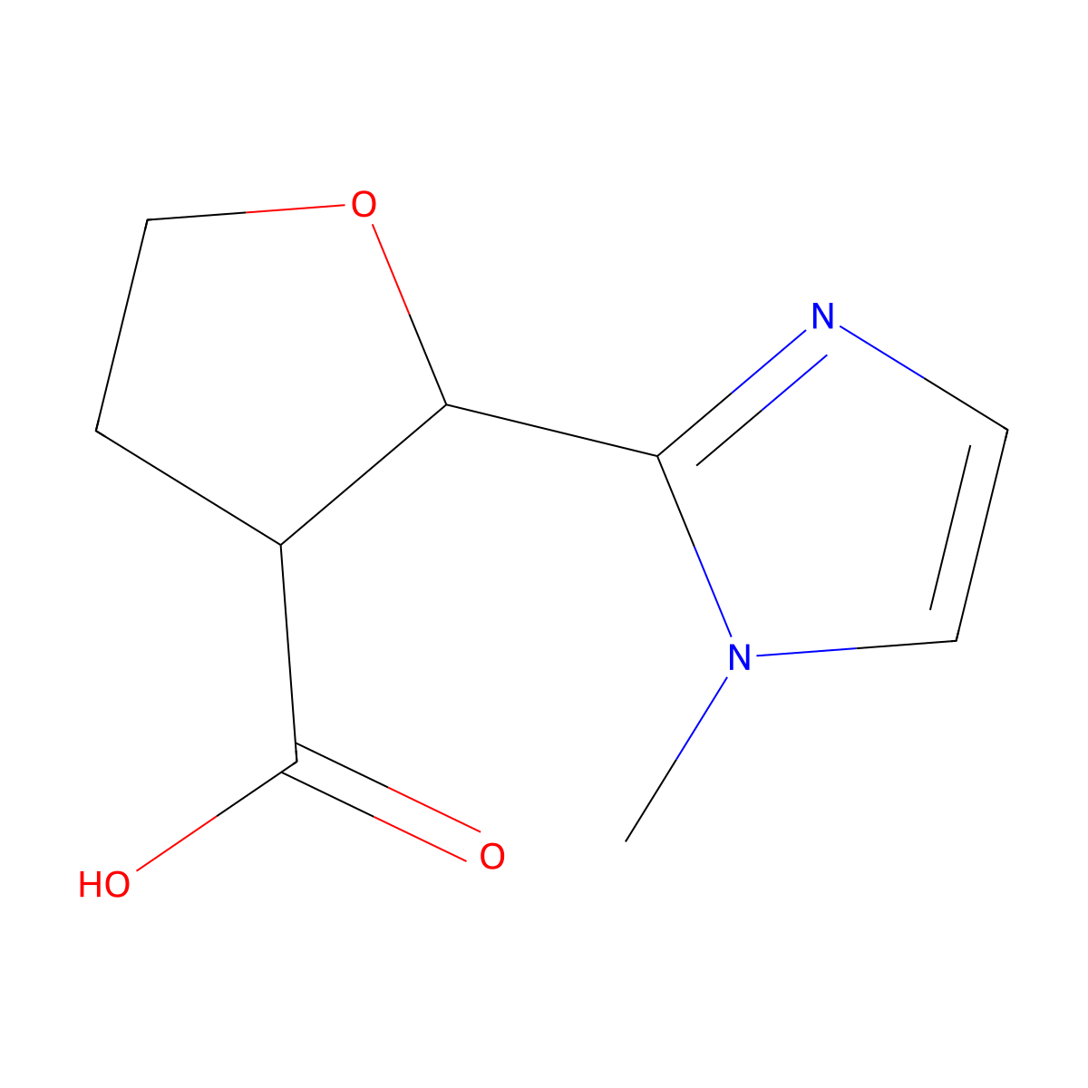 (2R,3R)-2-(1-methyl-1H-imidazol-2-yl)oxolane-3-carboxylic acid molecular structure, CAS 1807940-15-3