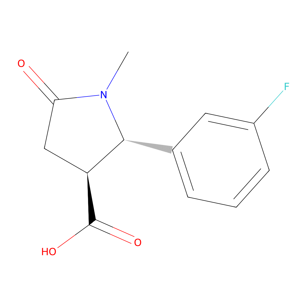 (2S,3S)-2-(3-fluorophenyl)-1-methyl-5-oxopyrrolidine-3-carboxylic acid molecular structure, CAS 1807940-21-1