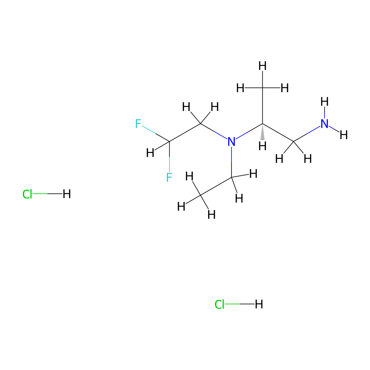 [(2S)-1-aminopropan-2-yl](2,2-difluoroethyl)ethylamine dihydrochloride molecular structure, CAS 1807940-26-6