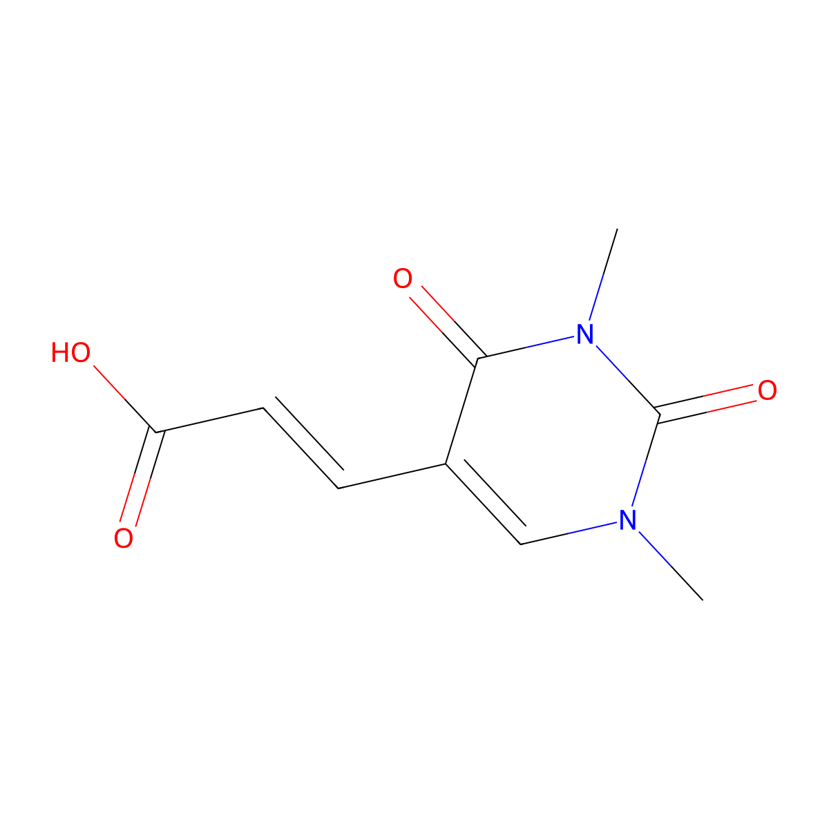 3-(1,3-Dimethyl-2,4-dioxo-1,2,3,4-tetrahydropyrimidin-5-yl)acrylic acid molecular structure, CAS 1807940-28-8