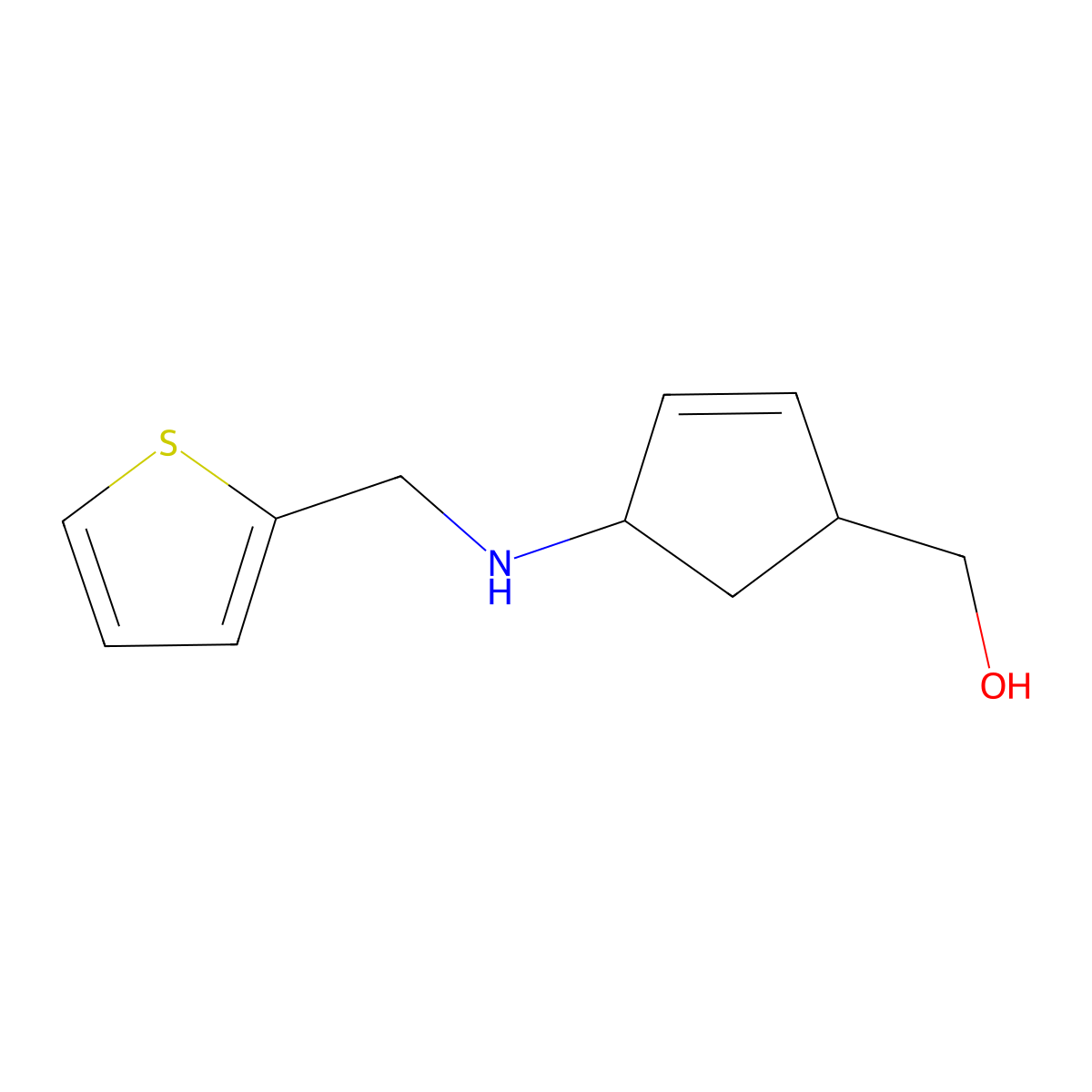[(1R,4S)-4-[(thiophen-2-ylmethyl)amino]cyclopent-2-en-1-yl]methanol molecular structure, CAS 1807940-33-5