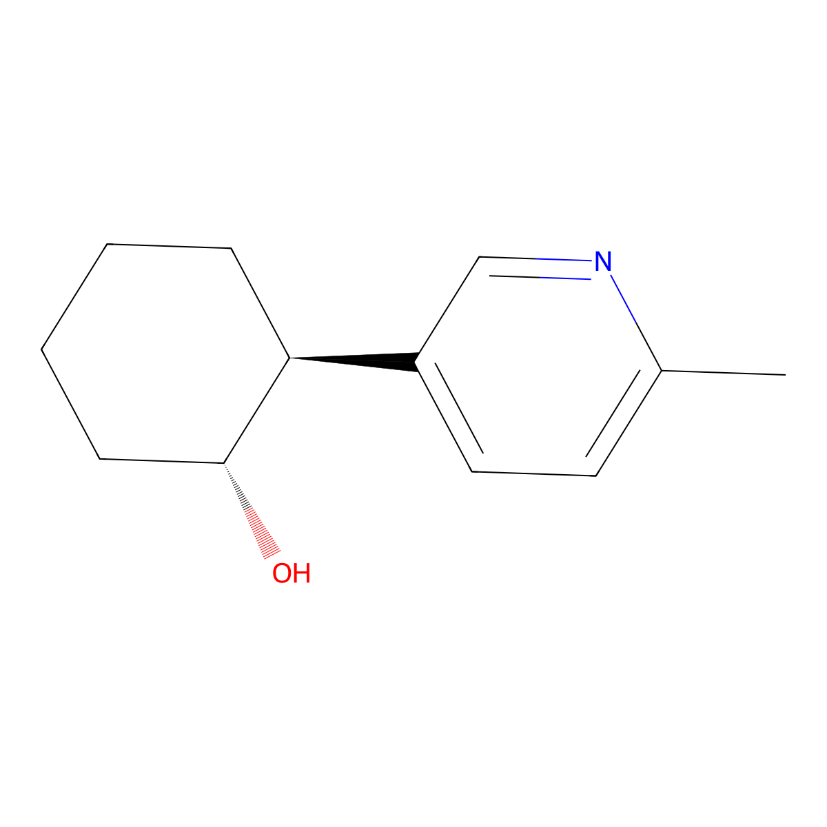(1R,2S)-2-(6-methylpyridin-3-yl)cyclohexan-1-ol molecular structure, CAS 1807940-41-5