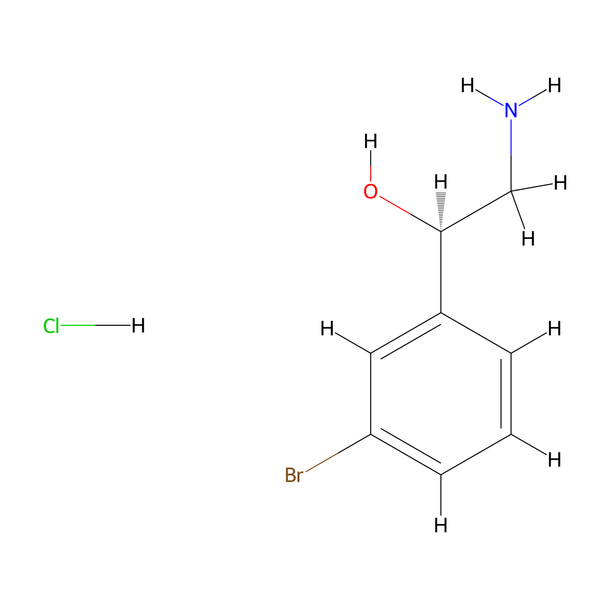 (1R)-2-amino-1-(3-bromophenyl)ethan-1-ol hydrochloride molecular structure, CAS 1807940-42-6